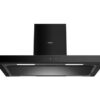 MIKA Angled, Wall Mounted 90cm Hood, 1000 m³/h Double Louvered, Touch Control, Black