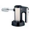 MIKA Hand Mixer, With Organizer, 280W, 5 Speed with Turbo, Dough Hook, Black & SS