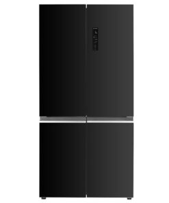 MIKA Fridge, 522L, 4 Door Bottom Mount Freezer, No Frost(Frost Free), INVERTER Compressor, Black Glass