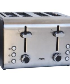 MIKA Toaster, 4 Slice, Brush Stainless Steel & Black Body