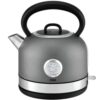 MIKA Kettle, 1.7L, Stainless Steel, 360º Cordless, Concealed Element, Temperature Gauge, Charcoal Grey